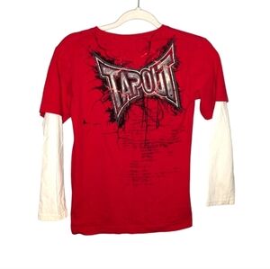 Y2K Tapout layered AOP lightning broken glass grunge MMA UFC long sleeve Tshirt